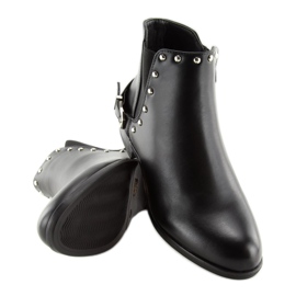 Černé Chelsea boty s cvočky černé BM166 Black černý 1