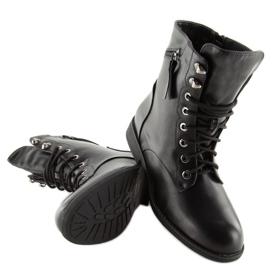 Šněrovací boty černé workery 168-177 černé černý 1