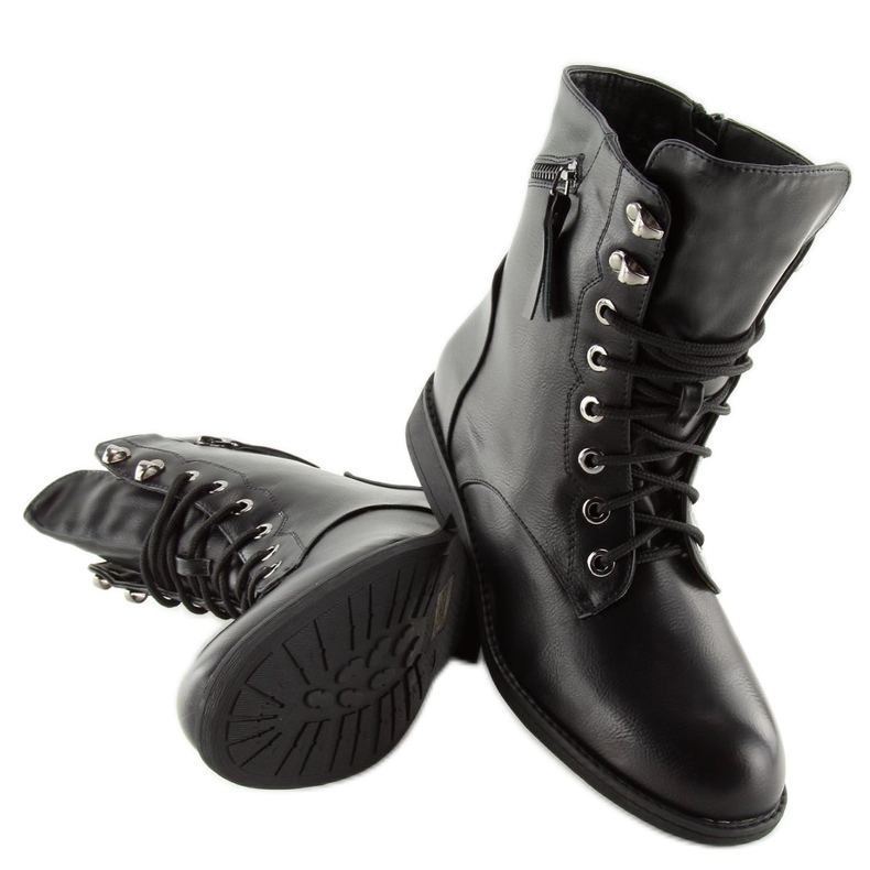 Šněrovací boty černé workery 168-177 černé černý 1