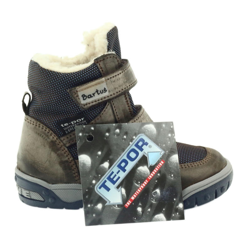 Kožené boty s bartuś membránovými botami béžový námořnická modř 5