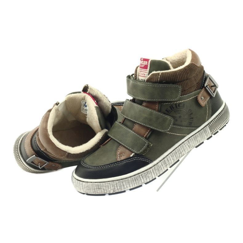 Zimní sportovní obuv American Club 17779 černá hnědý zelená 4