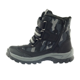 American Club Americké boty bootees zimní boty 87433 černé bílý černý šedá 2
