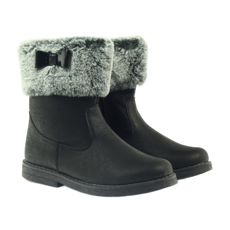 American Club Americké vysoké boty zimní boty s kožešinou černá 4