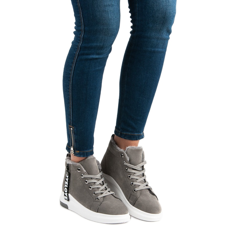 Teplé tenisky šedá 1