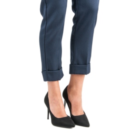 Semišové podpatky černý 1