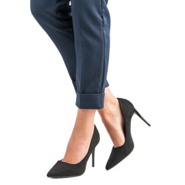 Semišové podpatky černý 2