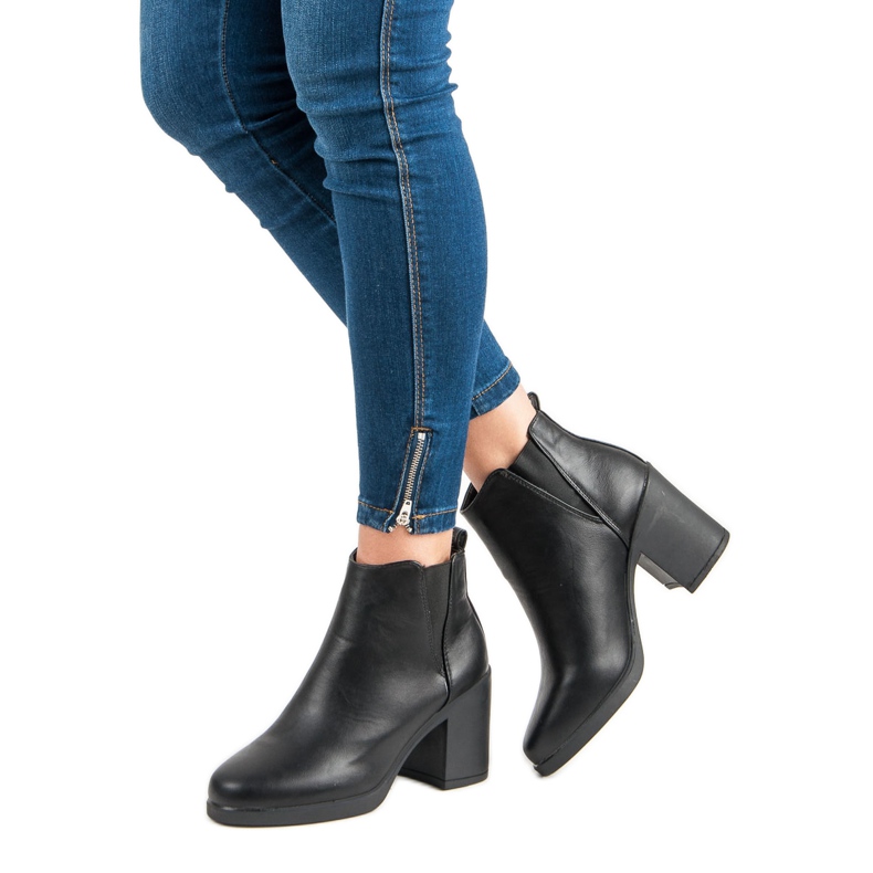 Pohodlné vysoké podpatky černá 1