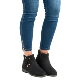 Top Shoes Nízké kotníkové boty se zipem černá 1