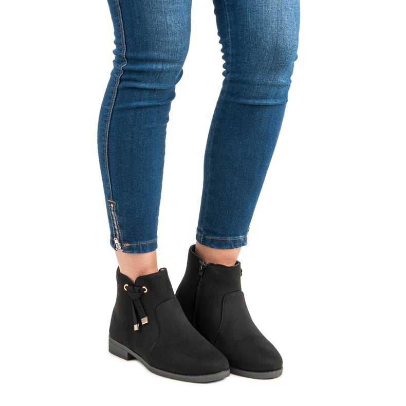 Top Shoes Nízké kotníkové boty se zipem černý 1