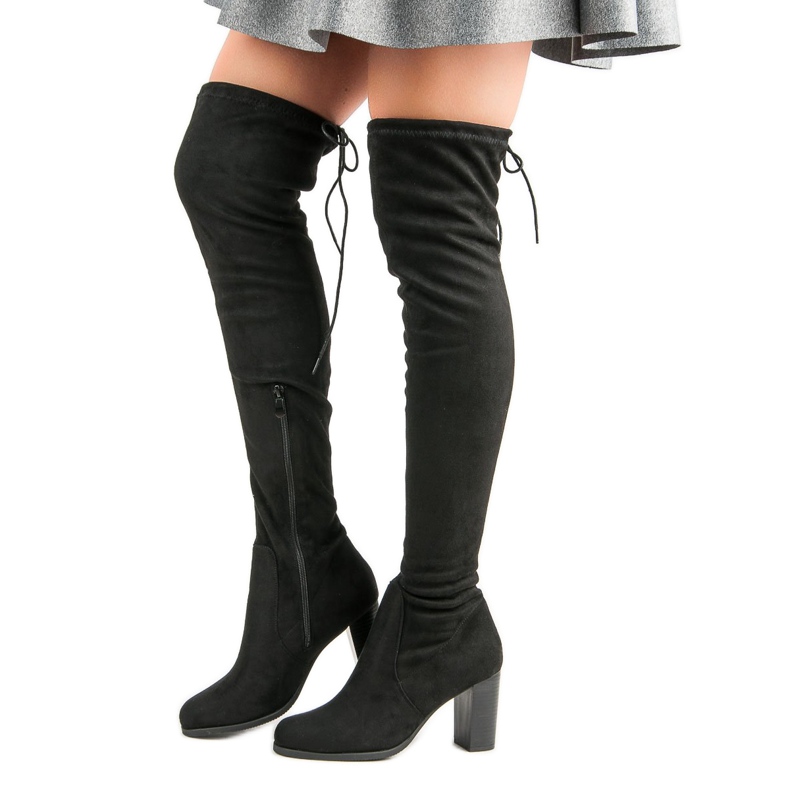 Seastar Černé kozačky na sloupku černá 2