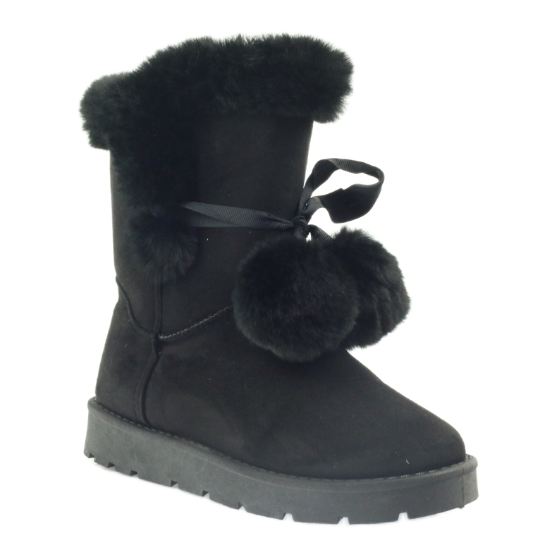 Black Emusy Mukluki s bambulí černý 1
