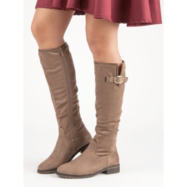 Super Me Klasické semišové kozačky hnědý 2 Super Me Klasické semišové kozačky hnědý 2