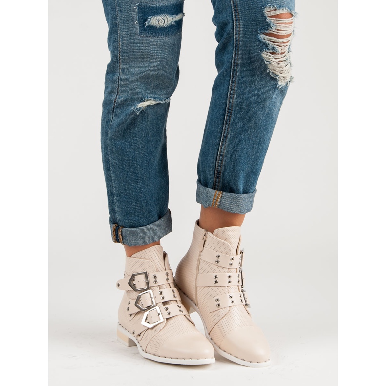 SDS Dámské rockové boty hnědý 1