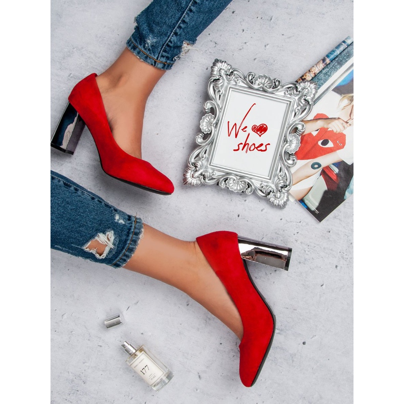 Semišově červené lodičky 1