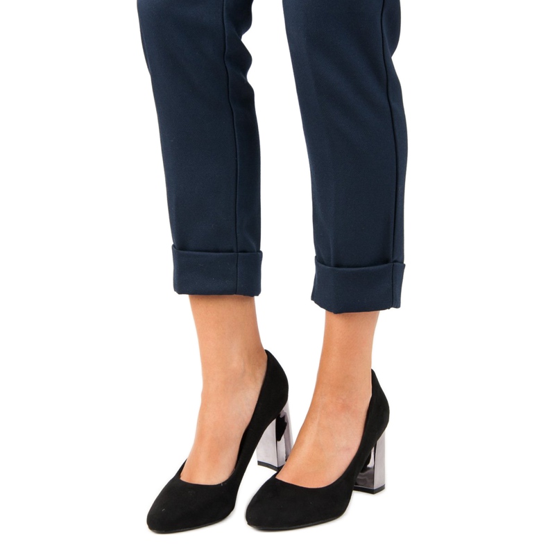 Černé semišové lodičky černá 1