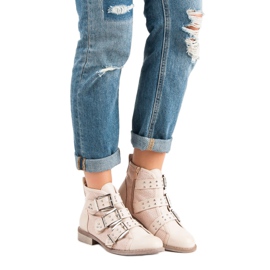 Sweet Shoes Světle růžové kozačky černý růžový 1