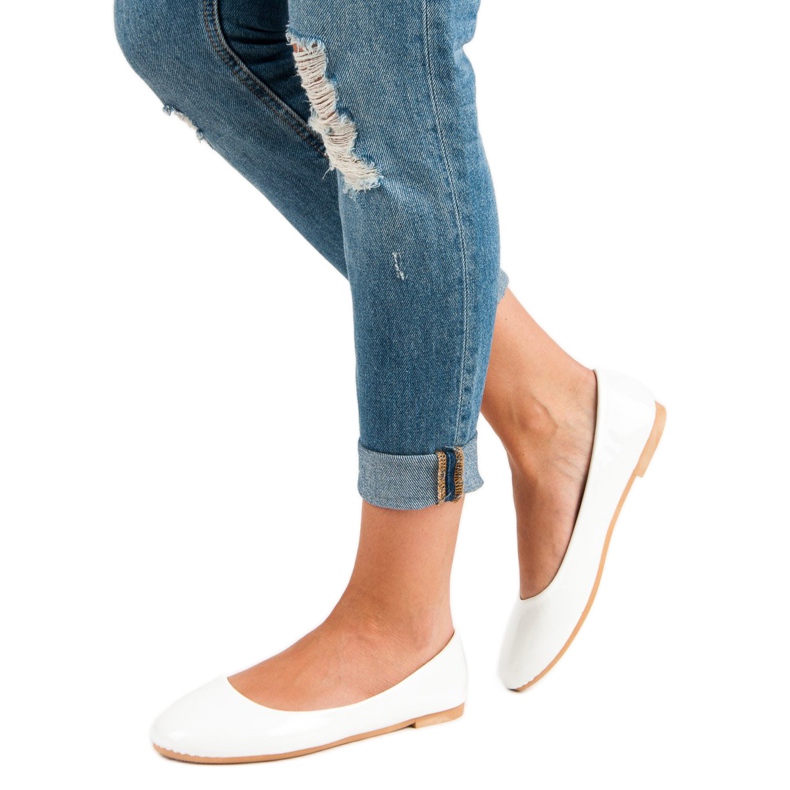 Top Shoes Lakované balerínky bílý 2