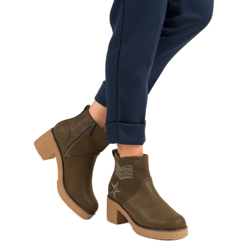 Kylie Vojenské dámské boty zelená 1