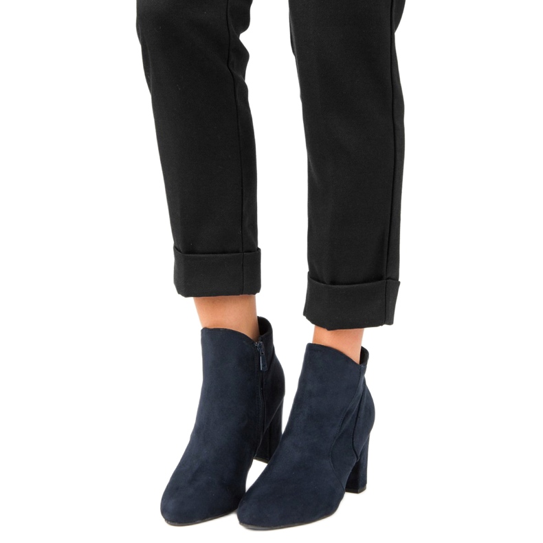 Kylie Elegantní semišové kozačky modrý 1