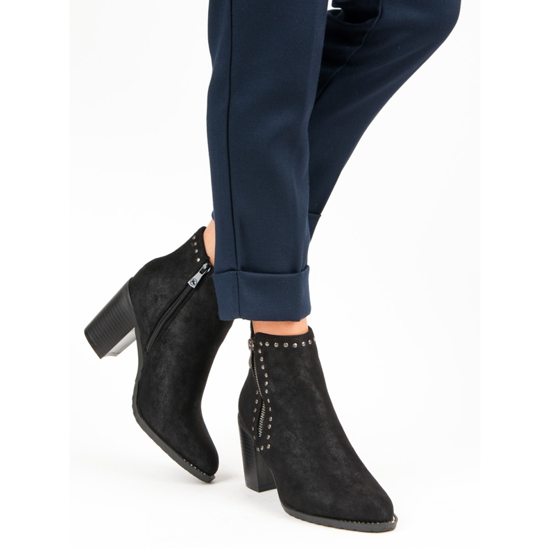 Kylie Černé kozačky na sloupku černá 1