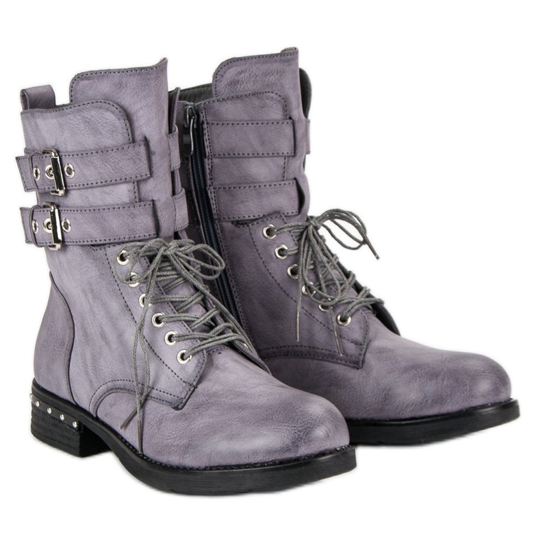 Super Me Pohodlné kozačky modrý 1