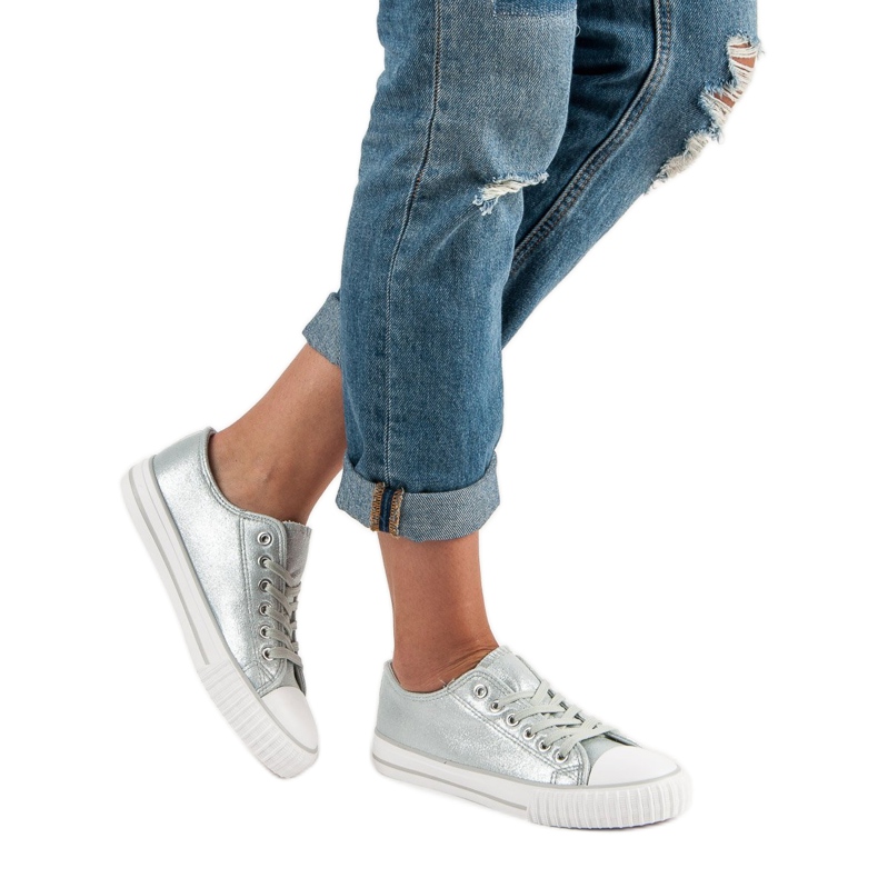 Stříbrné tenisky šedá 1