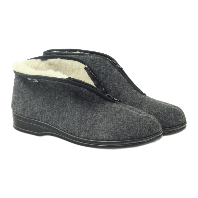 Pánské boty Befado teplé pantofle 100M047 šedá 3