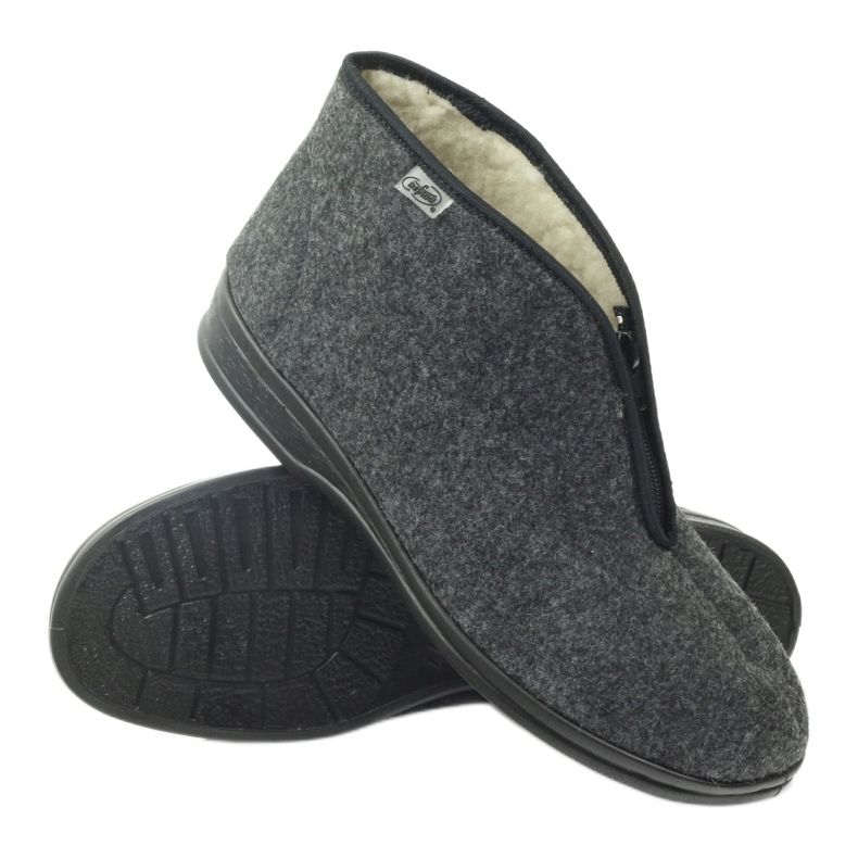 Pánské boty Befado teplé pantofle 100M047 šedá 2