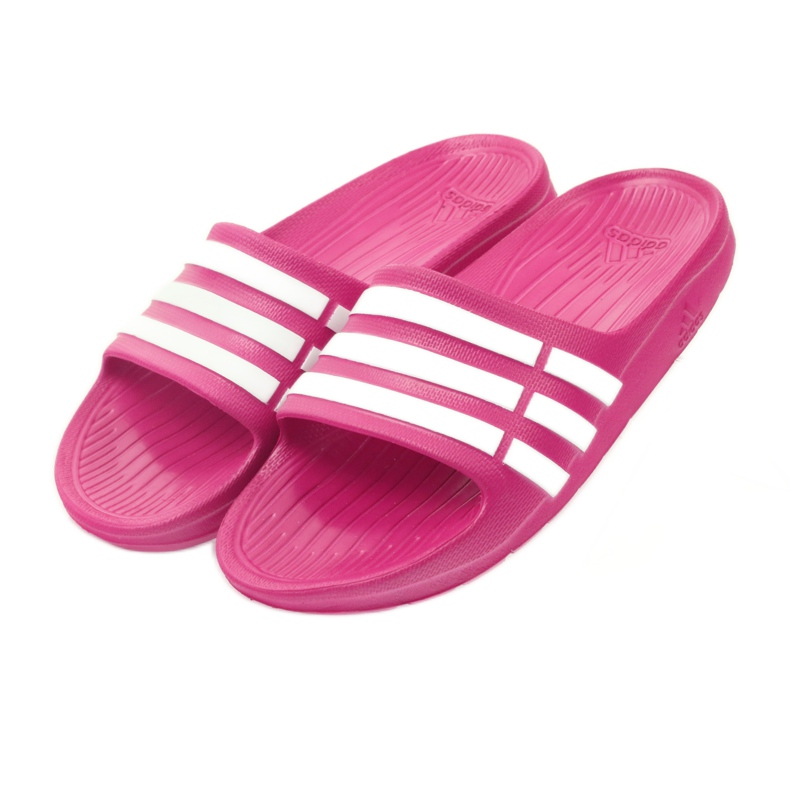 Pantofle Adidas Duramo Slide K Jr G06797 bílý růžový 3 Pantofle Adidas Duramo Slide K Jr G06797 bílý růžový 3