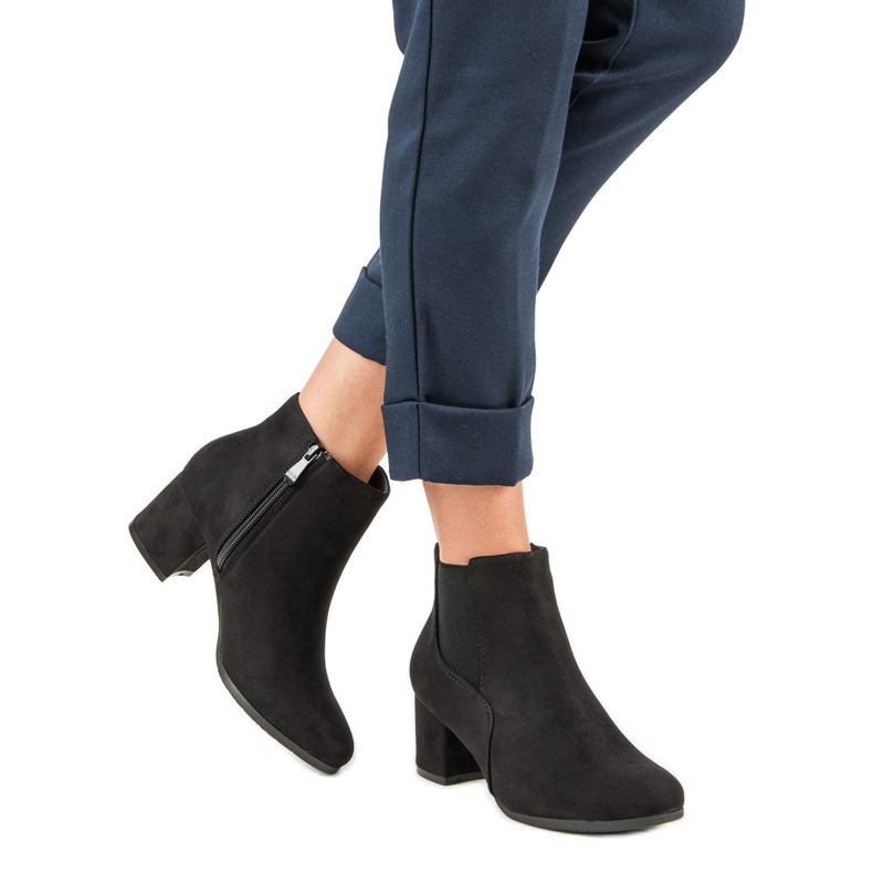 Nio Nio Černé semišové boty Chelsea černá 1