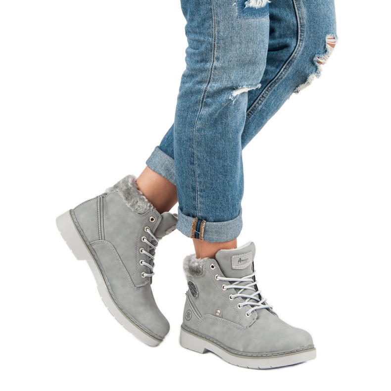 American Club Teplí američtí lovci šedá 2