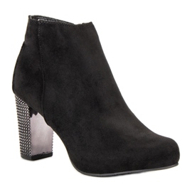 Elegantní kozačky na sloupek černý 2