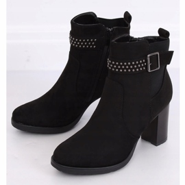 Černé kozačky na vysokém podpatku 6139 Black černý 2