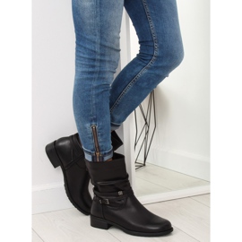 Černé dámské černé boty 8232-3 Black černý 1