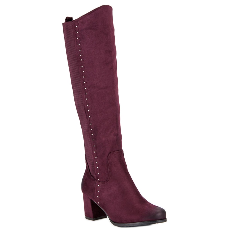 Pohodlné kozačky na vysokém podpatku VINCEZA červené 1 Pohodlné kozačky na vysokém podpatku VINCEZA červené 1