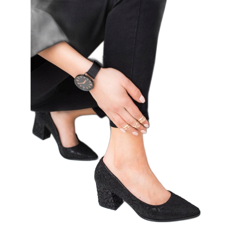 Kylie Elegantní černé lodičky černá 2