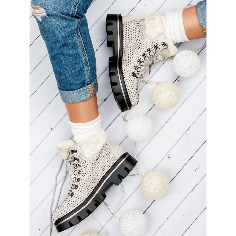 Kylie Stylové kozačky s chráničem hnědý 1