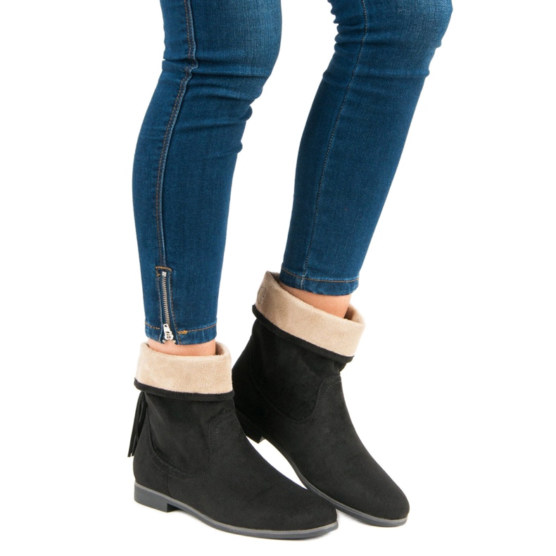 Weide Boho semišové botičky černá 2