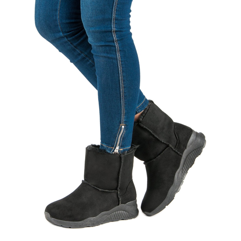 Černé sněhové boty černý 2