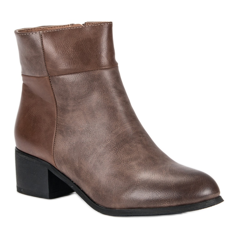 Small Swan Klasické kozačky na vysokém podpatku černá hnědý 1 Small Swan Klasické kozačky na vysokém podpatku černá hnědý 1