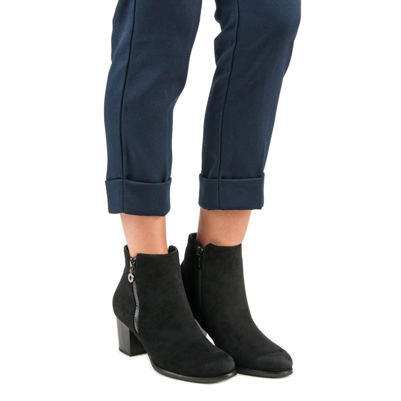 Semišové boty VINCEZA černá 2