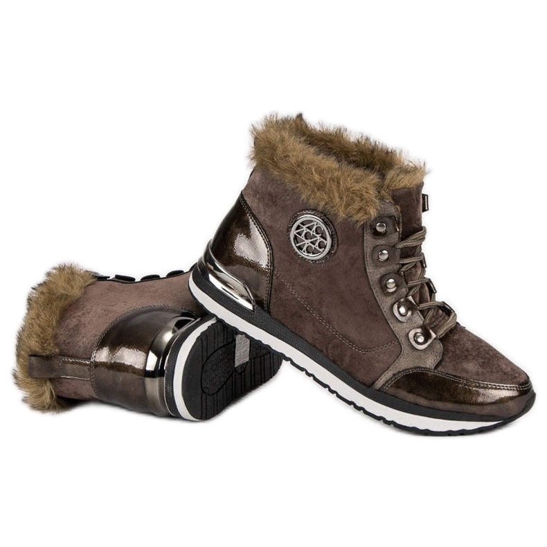 Aclys Módní vázané tenisky hnědý 2