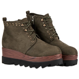 Kylie Semišové klínové boty zelený 1