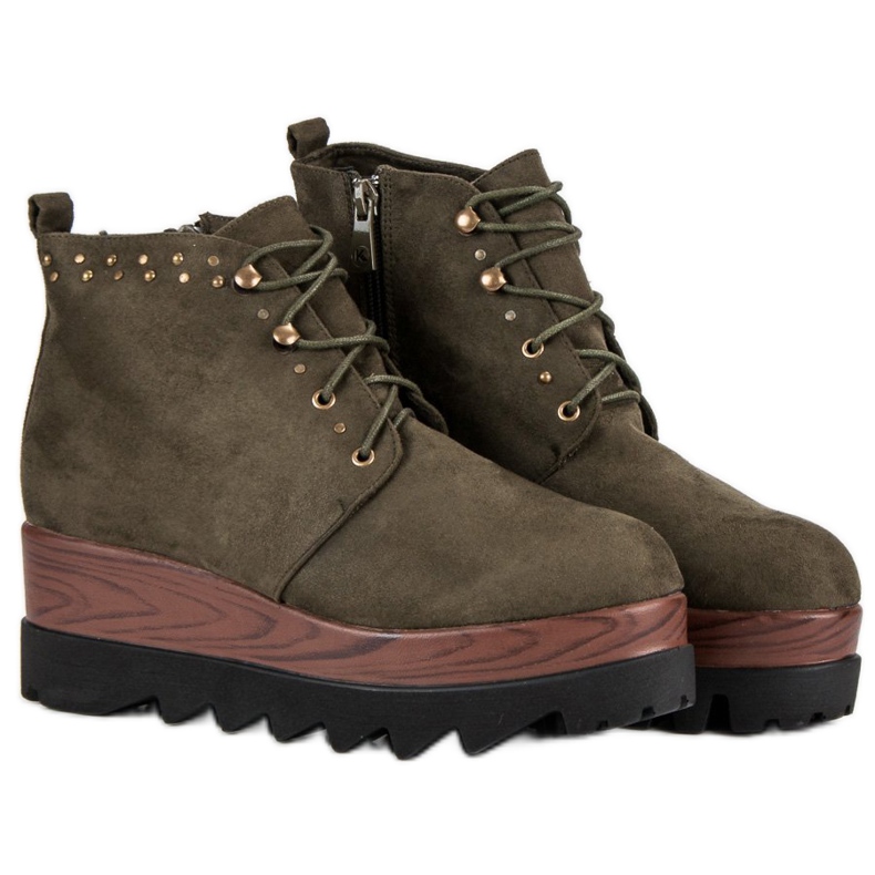 Kylie Semišové klínové boty zelená 1 Kylie Semišové klínové boty zelená 1