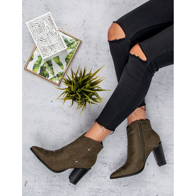 Kylie Khaki semišové boty vícebarevný zelená 1