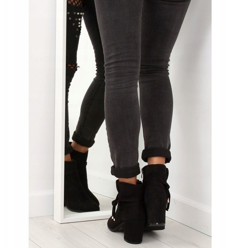 Černá YL56 Černé kozačky na vysokém podpatku 1 Černá YL56 Černé kozačky na vysokém podpatku 1