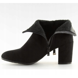 Černá YL56 Černé kozačky na vysokém podpatku 2 Černá YL56 Černé kozačky na vysokém podpatku 2