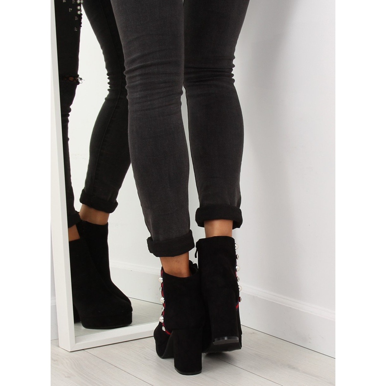 Černé boty na platformě YQ208 černá 1