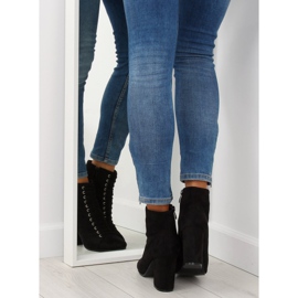 Boty na stabilním podpatku černé SP03 Black černá 1