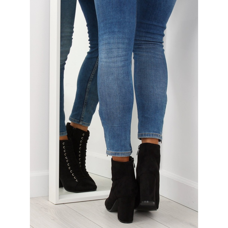 Boty na stabilním podpatku černé SP03 Black černá 1